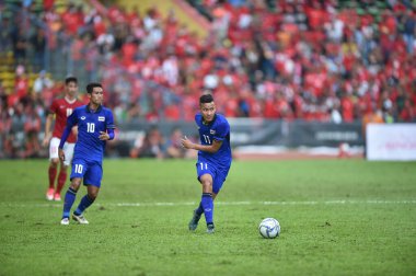 Shah alam, Malezya, 15 Ağustos 2017: Kevin Deeromram Tayland Oyuncusu 28. SEAGames sırasında Malezya 'nın Şah Alam Stadyumu' nda oynanan maçta