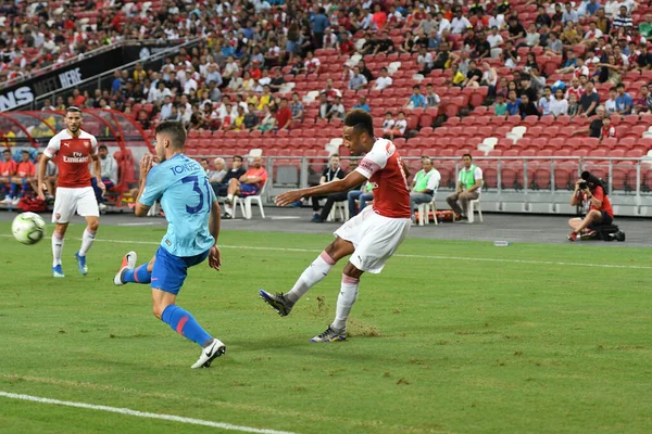 Kallang Singapore Jul 2018 Pierre Emerick Aubameyang Joueur Arsenal Action — Photo