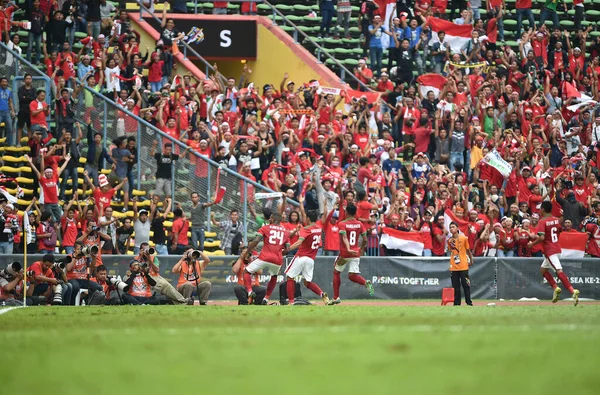 Shah Alam Malaysia Aug 2017 Indonéziai Játékos Seagames Alatt Ünnepel — Stock Fotó