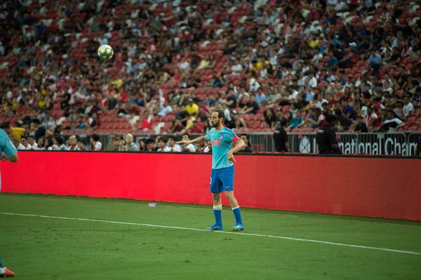 Kallang Singapore Jul 2018 Juanfran Jogador Atlético Madrid Ação Antes — Fotografia de Stock