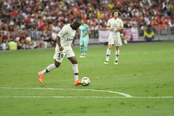 Kallang Singapore Iul 2018 Lassana Diarra Jucătorul Psg Acțiune Timpul — Fotografie, imagine de stoc