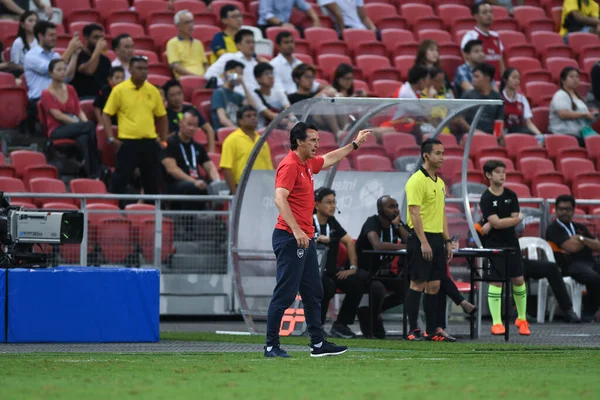 Kallang Singapore Jul 2018 Entrenador Jefe Arsenal Unai Emery Acción — Foto de Stock