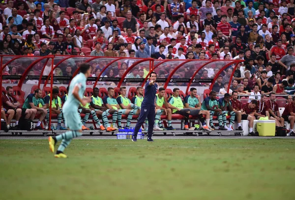 Kallang Singapore Jul 2018 Unai Emery Head Coach Arsenal Action — Stock Photo, Image