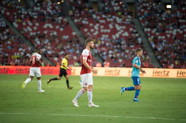 Kallang Singapore 262018年7月 Shkodran Mustafi シンガポールの国立競技場で行われたAtletico Madridでの武器庫間のIcc2018中の武器庫のプレーヤー — ストック写真