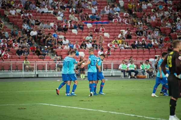 Kallang Singapore 26Juli 2018 Spelare Atletico Madrid Grattis För Mål — Stockfoto