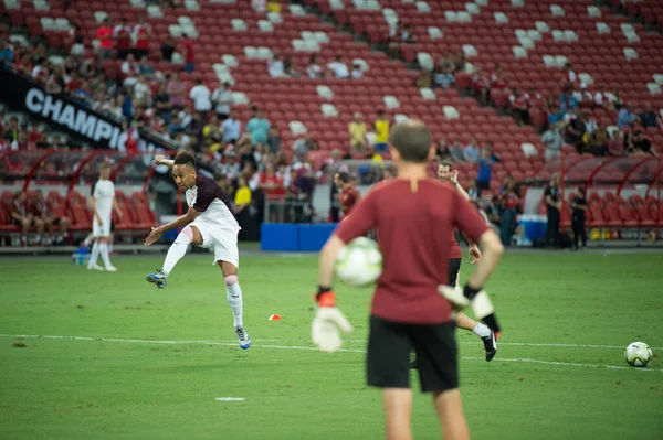 Kallang Singapur 26Jul2018 Pierre Emerick Aubameyang Numaralı Cephanelik Oyuncusu Icc2018 — Stok fotoğraf