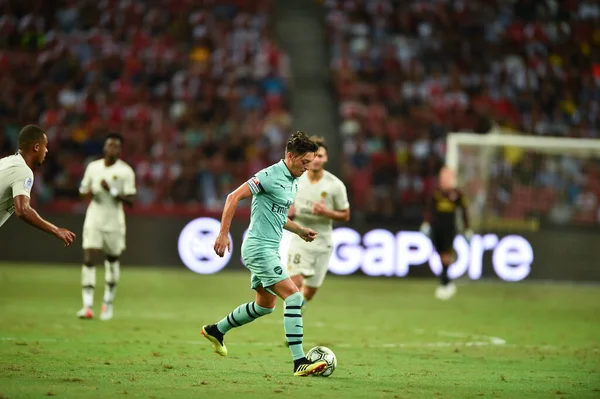 Kallang-Singapur-28 Temmuz 2018: Mesut Ozil # 10 Arsenal Player of Arsenal (C2018) sırasında attığı gol için tebrik ederim.