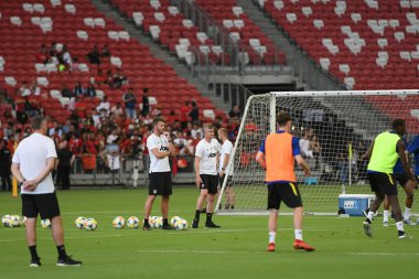 KALLANG, SINGAPORE - 19 Temmuz 2019: Ole Gunnar Solskjaer, MANCHESTER UTD 'nin teknik direktörü