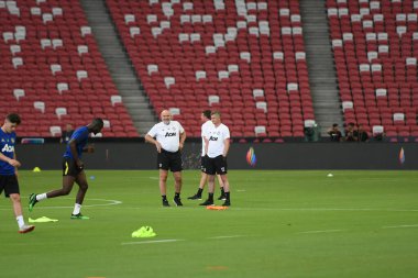 KALLANG, SINGAPORE - 19 Temmuz 2019: Ole Gunnar Solskjaer, MANCHESTER UTD 'nin teknik direktörü