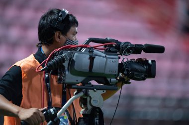 NONTHABURI, THAILAND - 23 Şubat 2021: SCG MUANGTHONG ile SCG STADIUM, Tayland 'da PORT FC arasında canlı yayın