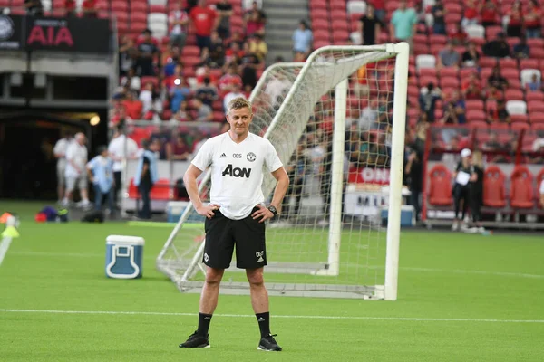 KALLANG, SINGAPORE - 19 Temmuz 2019: Ole Gunnar Solskjaer, MANCHESTER UTD 'nin teknik direktörü
