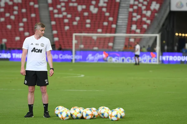 KALLANG, SINGAPORE - 19 Temmuz 2019: Ole Gunnar Solskjaer, MANCHESTER UTD 'nin teknik direktörü
