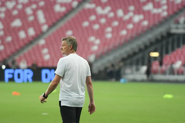 KALLANG, SINGAPORE - 19 Temmuz 2019: Ole Gunnar Solskjaer, MANCHESTER UTD 'nin teknik direktörü
