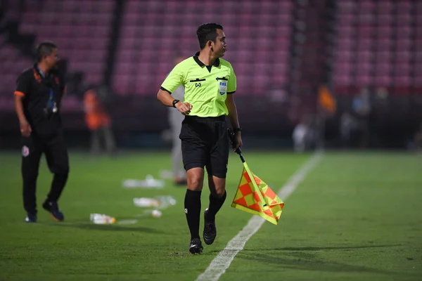 Nonthaburi Thailand February 2021 Asistent Rozhodčího Akci Během Thaileague Mezi — Stock fotografie