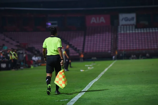 Nonthaburi Thailand 23Th February 2021 Flag Assistant Referee Action Thaileague — Stock Photo, Image