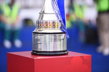 Bangkok-Tayland-20 Mar 2021-Trophy of thaileague during thaileague Bg prathum against ratchaburi at leo stadium, thailand