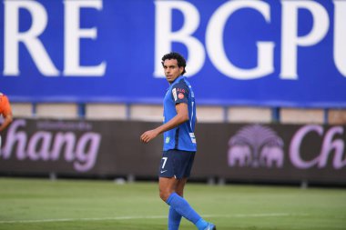 Bangkok-Tayland-20 Mar 2021-Diogo luis santo # 7 bg prathum oyuncusu BG prathum arasında Leo Stadyumu 'nda ratchaburi' ye karşı savaşıyor.