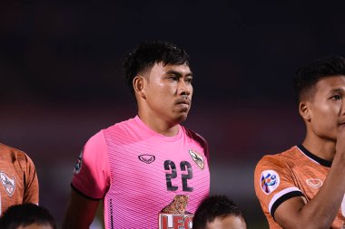 Chiangrai-Tayland-FEB 18, 2020: APIRAK WorAWONG # 22 Chiangrai uted in action during afc 2020 between chiangrai utd against Pekin guoan fc at United stadium, chiangrai, thailand