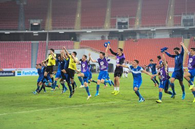 Bangkok-Tayland-19 Ocak 2020: Jasurbek yakhshiboev # 9 Özbekistan Oyuncusu AFC U23 şampiyonluğu 2020 ile Tayland rajmankala Stadyumu 'nda Özbekistan' a karşı oynanan maç sırasında