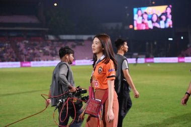 Bangkok-Tayland-2 FEB 2020: Prawitrat Tiyapairat Singha Chiangrai 'nin başkanı Singha Chiangrai ile SCG Stadyumu' ndaki liman FC 'sine karşı birleşerek 2020 Tayland şampiyonu oldu.