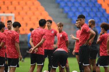 Bangkok-Tayland-20 Ocak 2020: elies dohloh PAT Stadyumu, Tayland 'da 2020 AFC Şampiyonlar Ligi' nde antrenman sırasında liman görevlisi