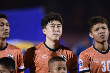 Chiangrai-Tayland-FEB 18, 2020: LEE YONGRAE # 8 chiangrai uter in action during afc 2020 between chiangrai utd against Pekin guoan fc at United stadium, chiangrai, thailand