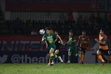 Chiangrai-Tayland-FEB 18, 2020: BA DUN # 29 Beijing guoan oyuncusu 2020 yılında Beijing guoan Fc 'ye karşı Birleşik Stadyum, Chiangrai, Tayland