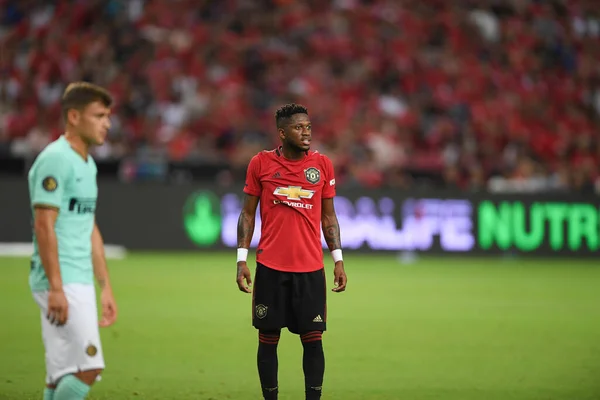 Kallang Singapore Jul 2019 Fred Player Manchester United Action Icc2019 — Stock Photo, Image