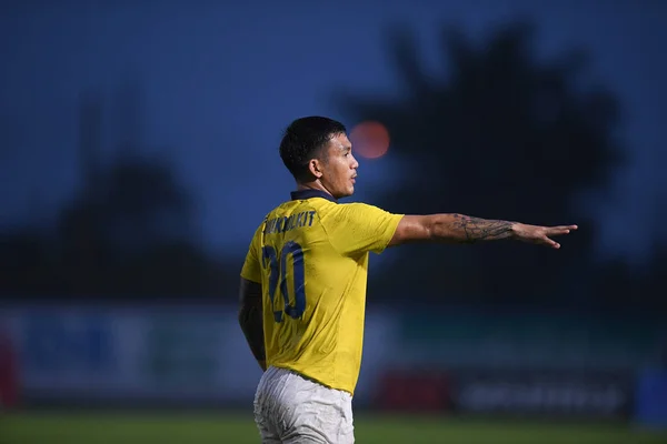 Nakhonpathom Thailand Oct 2020 Nukulkit Krudyai Player Thailand Action Friendly — Stock Photo, Image