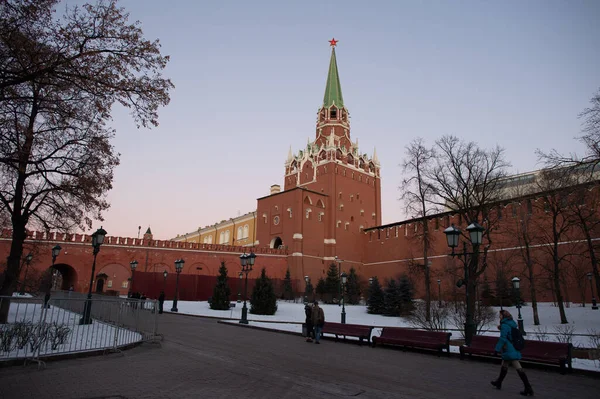 Moskau Russland Nov 2018 Kremlinturm Sonnenuntergang Moskau — Stockfoto