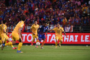 Bangkok-Tayland-15 FEB 2020: Heberty fernandes PAT Stadyumu, Tayland 'daki Nakhonratchasrima mazda Fc' ye karşı Tayland 2020 liman FC 'de görev yapan futbolcu