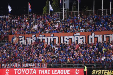 Bangkok-Tayland-15 Şubat 2020: Tayland 2020 'de PAT Stadyumu' nda Nakhonchasrima mazda fc 'ye karşı liman fc.