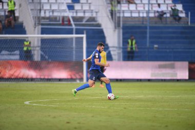 Bangkok-Tayland-20 Mar 2021-Victor Cardozo # 5 numaralı BG Prathum oyuncusu BG Prathum ile Tayland 'daki Leo Stadyumu' nda ratchaburi karşı karşıya