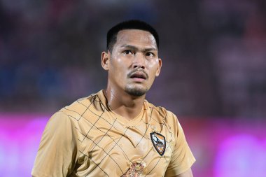 Bangkok-Tayland-2 Şubat 2020: TANASAK SRISAI # 3 Singha chiangrai oyuncusu Tayland şampiyonu kupası 2020 ile Singha chiangrai arasında SCG Stadyumu, Tayland 'daki liman fC' ye karşı birleşerek