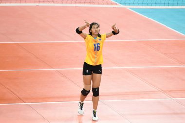 Manila-philippine-9 Aralık 2019-Pimpichaya kokram # 16 Tayland Oyuncusu SEAGAMES2019 ile Philsport Arena, Filipin