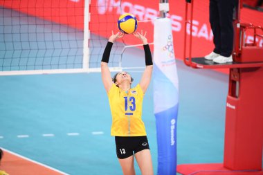 Manila-philippine-9 Aralık 2019-Nuchsara tomkam # 13 Tayland Oyuncusu SEAGAMES2019 ile Philsport Arena, Filipinler