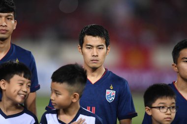 Hanoi-Vietnam-19 Nov 2019:Sarach yooyen Player of thailand during fifa world cup qatar 2022 against Vietnam at My dinh stadium,Vietnam