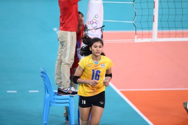 Manila-philippine-9 Aralık 2019-Pimpichaya kokram # 16 Tayland Oyuncusu SEAGAMES2019 ile Philsport Arena, Filipin