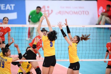 Manila-philippine-9 Aralık 2019 - SEAGAMES2019 sırasında Philsport Arena, Filipinler 'de Vietnam' a karşı eylemde olan Tayland oyuncusu