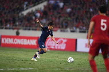 Hanoi-Vietnam-19 Nov 2019:Sarach yooyen Player of thailand during fifa world cup qatar 2022 against Vietnam at My dinh stadium,Vietnam