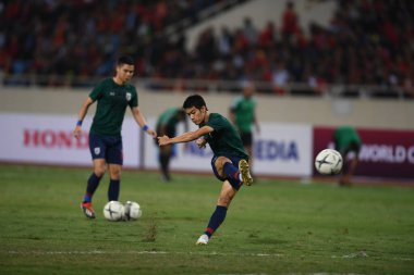 Hanoi-Vietnam-19 Nov 2019:Sarach Yooyen Player of thailand during fifa world cup qatar 2022 against Vietnam at My dinh stadium,Vietnam