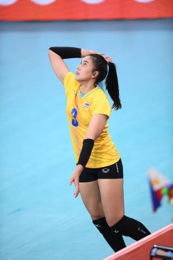 Manila-philippine-9 Aralık 2019-Pornpan keadprat # 3 Tayland Oyuncusu SEAGAMES2019 ile Philsport Arena, Filipinler