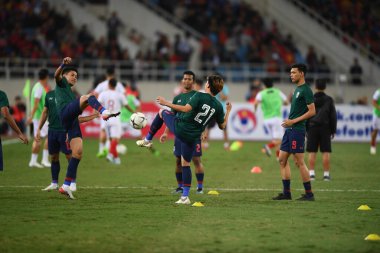Hanoi-Vietnam-19 Nov 2019: Player of thailand during fifa world cup qatar 2022 against Vietnam at My dinh stadium,Vietnam