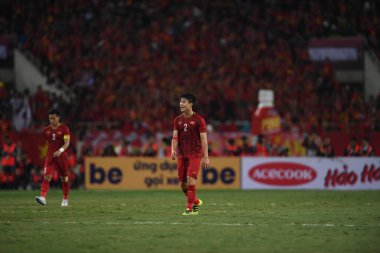 Hanoi-Vietnam-19 Nov 2019:Duy manh do #2 Player of vietnam  during fifa world cup qatar 2022 against Vietnam at My dinh stadium,Vietnam