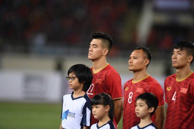 Hanoi-Vietnam-19 Nov 2019:Tien linh nguyen #22 Player of vietnam  during fifa world cup qatar 2022 against Vietnam at My dinh stadium,Vietnam