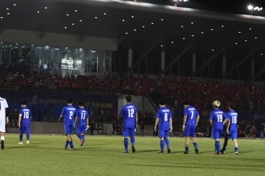 Laguna-Filipin-5 Aralık 2019: Tayland SEAGAMES 2019 sırasında Vietnam 'a karşı binan futbol stadyumu, Filipinler