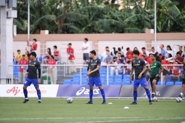 Laguna-Filipin-5 Aralık 2019: Tayland SEAGAMES 2019 sırasında Vietnam 'a karşı binan futbol stadyumu, Filipinler