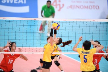 Manila-philippine-9 Aralık 2019-Nuchsara tomkam # 13 Tayland Oyuncusu SEAGAMES2019 ile Philsport Arena, Filipinler