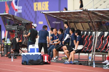 Laguna-Philippine-5 Aralık 2019: SEAGAMES 2019 sırasında Vietnam 'ın baş antrenörü Park hang seo