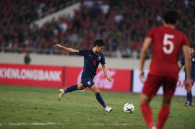 Hanoi-Vietnam-19 Nov 2019:Sarach yooyen Player of thailand during fifa world cup qatar 2022 against Vietnam at My dinh stadium,Vietnam